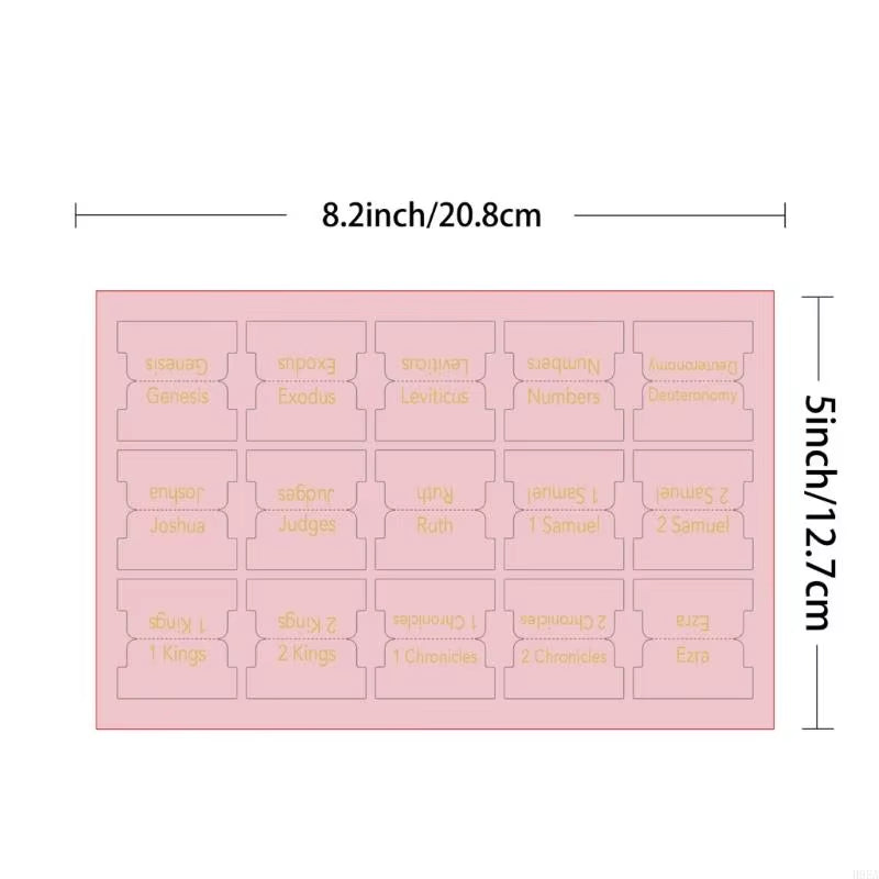 6 Sheets Pink Bible Tabs for Women Men Large Print Stickers Bible Index Tabs Laminated Bible Tabs Easy to Read and Apply