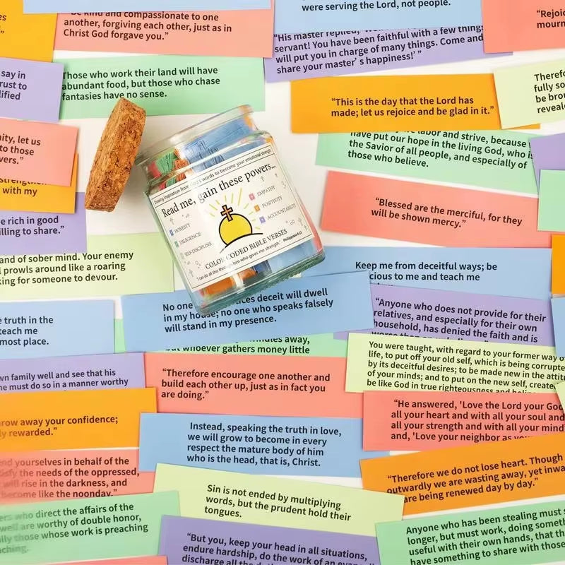 Bible Verses Jar for Emotions and Feelings with Coloring Bible Verse God'S Encouragement Christian Gift for Women and Men