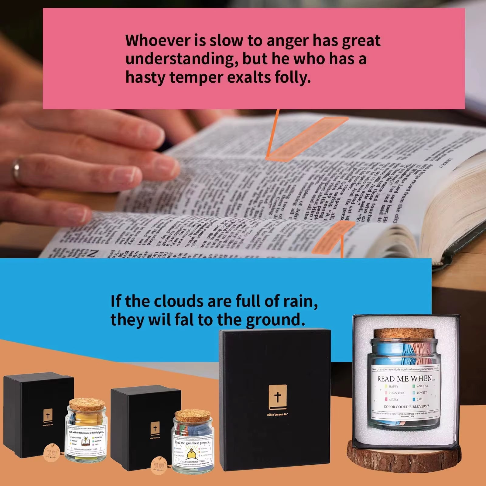 Bible Verses Jar for Emotions and Feelings with Coloring Bible Verse God'S Encouragement Christian Gift for Women and Men