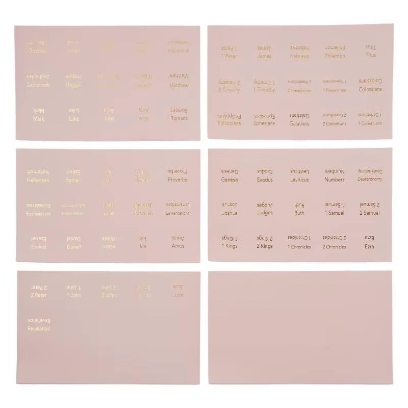 6 Sheets Pink Bible Tabs for Women Men Large Print Stickers Bible Index Tabs Laminated Bible Tabs Easy to Read and Apply